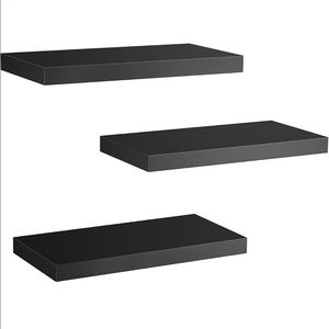 NWT AMADA HOMEFURNISHING 3 Floating Wall Shelves Black